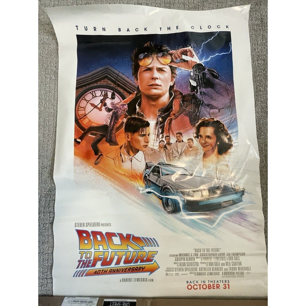 Back to the Future 40th Anniversary DS Orig Movie Poster 27"x40" DAMAGED